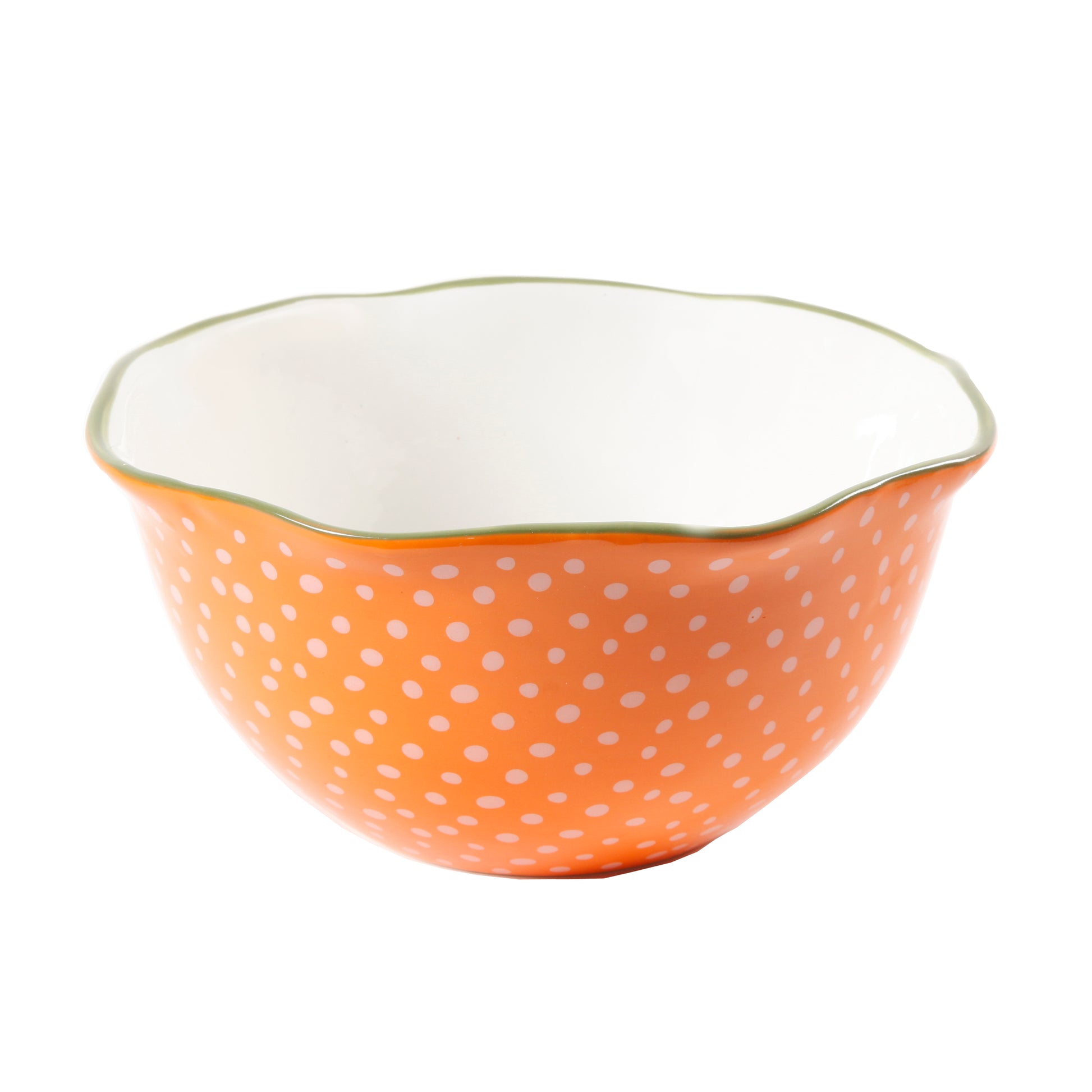 Set de 3 Bowls de Gres Flea Market – Diseño Floral con Bordes Ondulados (25.4cm, 22.8cm y 19.8cm)