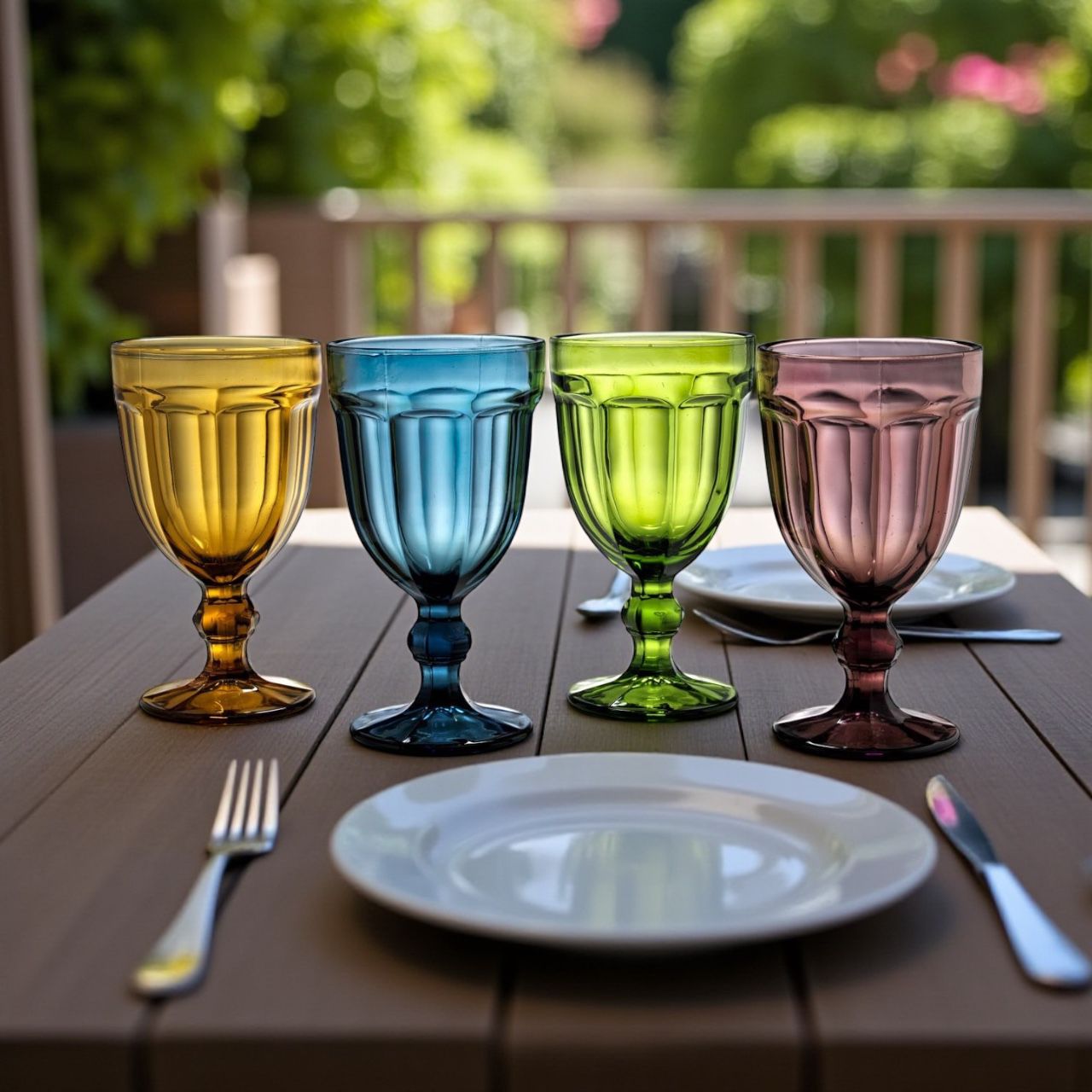Set de 4 Copas Vintage Iceburg de Vidrio 574ml - Vidrio sólido y Colores Vintage para Brindar con Estilo