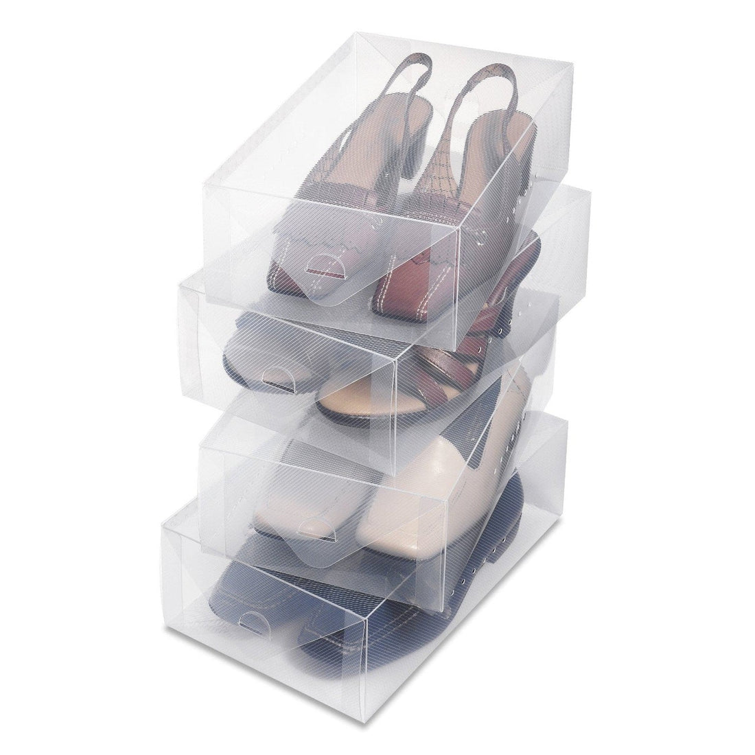 Set de 4 cajas transparentes zapatos mujer