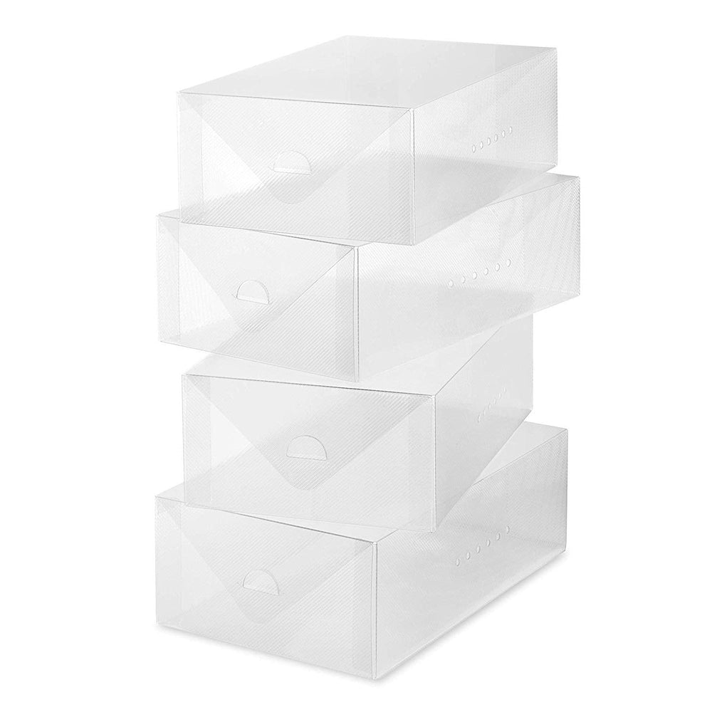 Set de 4 cajas transparentes zapatos mujer