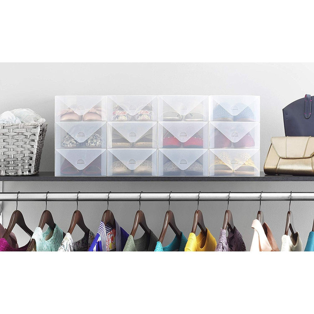 Set de 4 cajas transparentes zapatos mujer