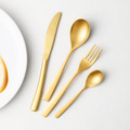Set de Cubiertos 16 Piezas de Acero Inoxidable 18/10 Dorado Mate