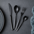 Set de Cubiertos 16 Piezas de Acero Inoxidable 18/10 Negro Mate