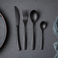 Set de Cubiertos 16 Piezas de Acero Inoxidable 18/10 Negro Mate