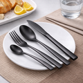 Set de Cubiertos 16 Piezas de Acero Inoxidable 18/10 Negro Mate