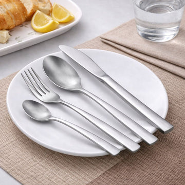 Set de Cubiertos 16 Piezas de Acero Inoxidable 18/10 Plateado Mate