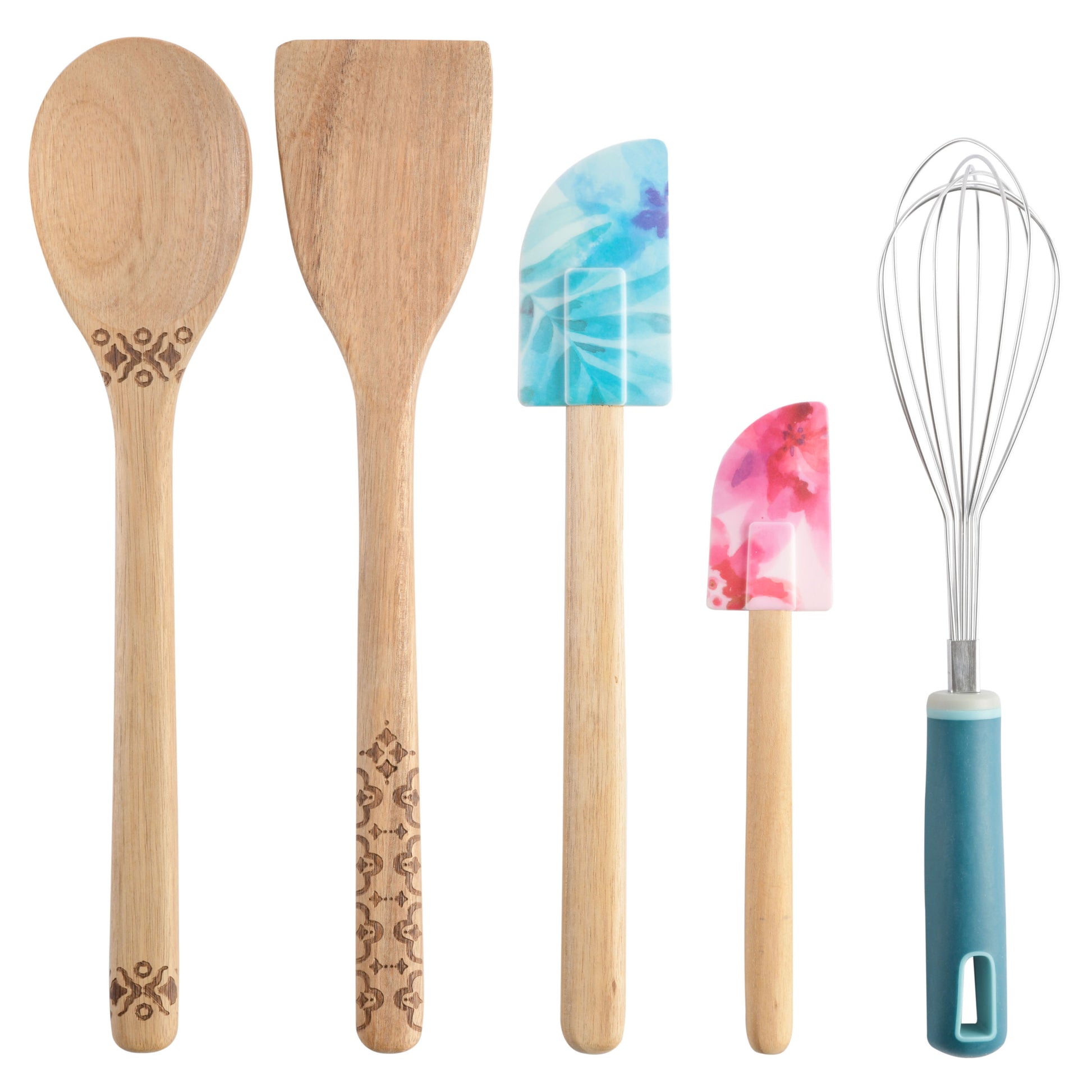 Set de Utensilios de Cocina 12 Piezas Spice – Madera, Nylon y Pote de Cerámica Savory Saffron