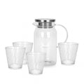 Set jarra y 4 vasos vidrio borosilicato