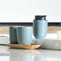 Set para Baño Osaka 3 Piezas de Cerámica azul acerado - Diseño Natural y Elegante