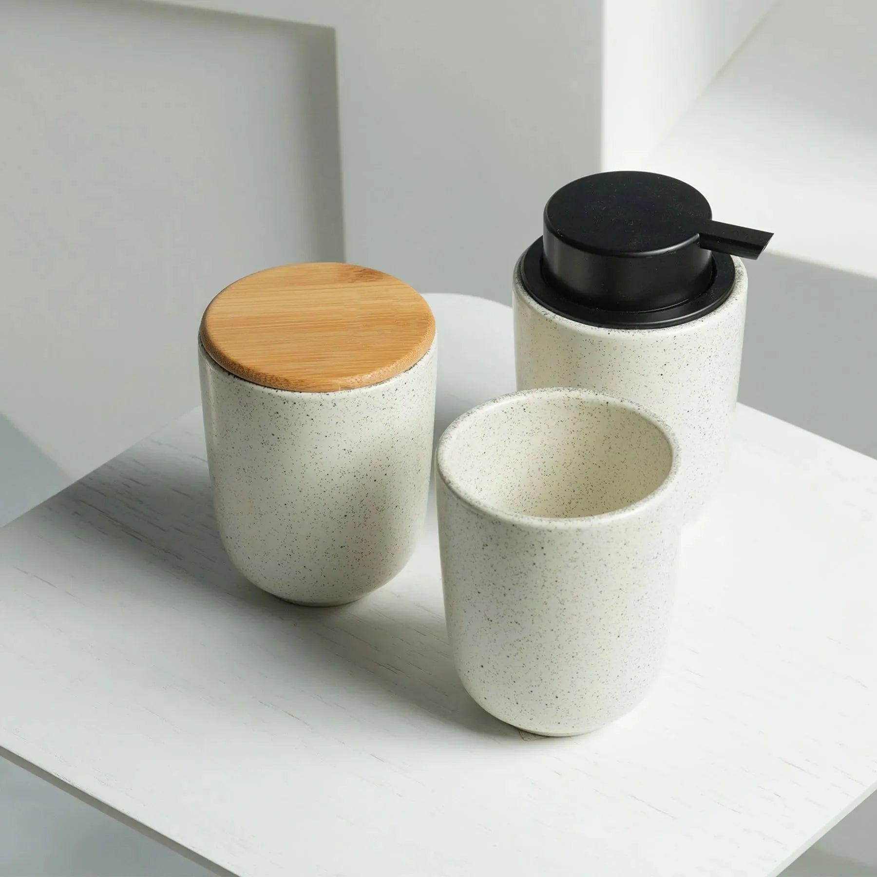 Set para Baño Osaka 3 Piezas de Cerámica blanco