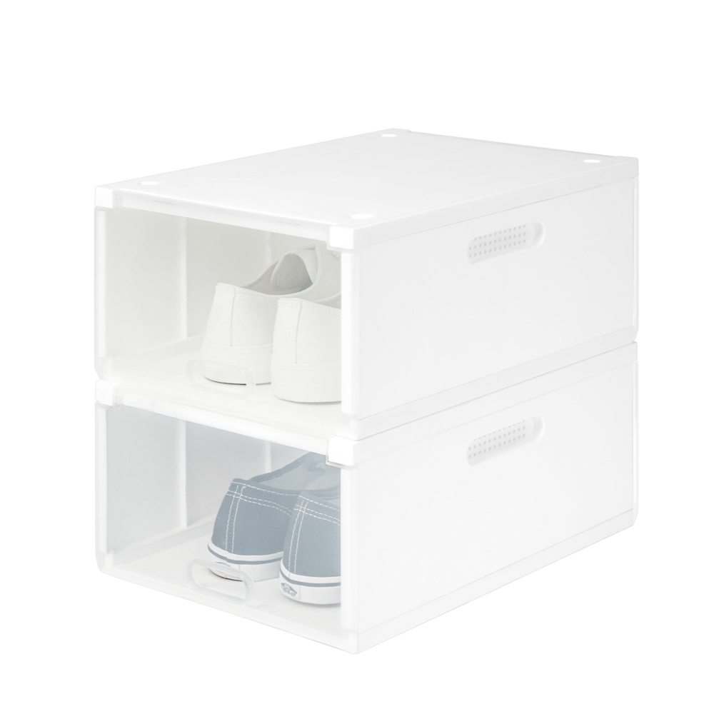 Set x 2 cajas organizadoras zapatos System blanco