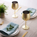 Set x 2 copas vino acero inoxidable dorado mate 500ml - Irrompibles