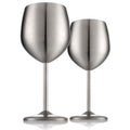 Set x 2 copas vino acero inoxidable plateado mate 500ml