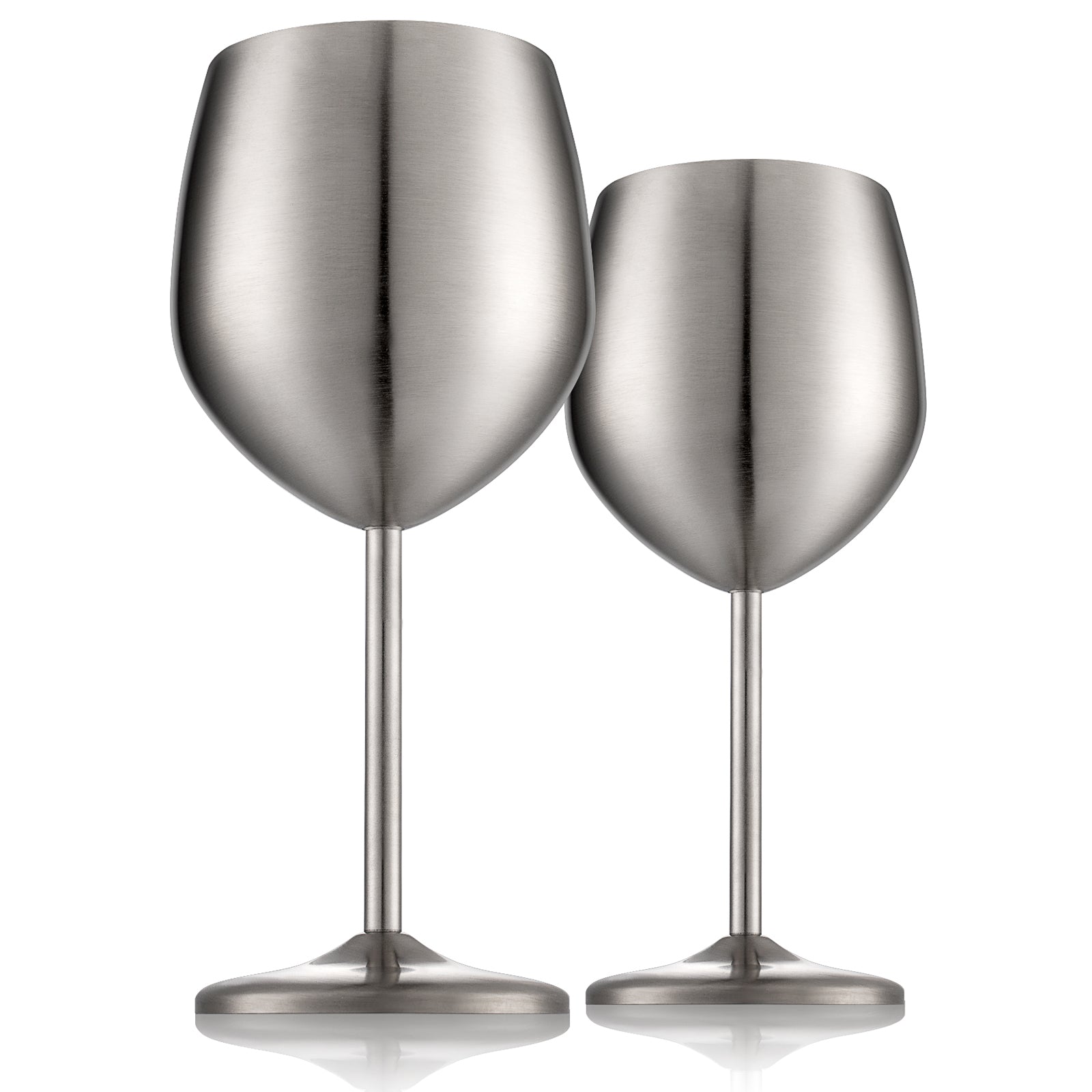 Set x 2 copas vino acero inoxidable plateado mate 500ml