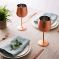 Set x 2 copas vino acero inoxidable rose gold 500ml