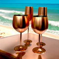 Set x 2 copas vino acero inoxidable rose gold 500ml