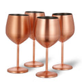 Set x 2 copas vino acero inoxidable rose gold 500ml