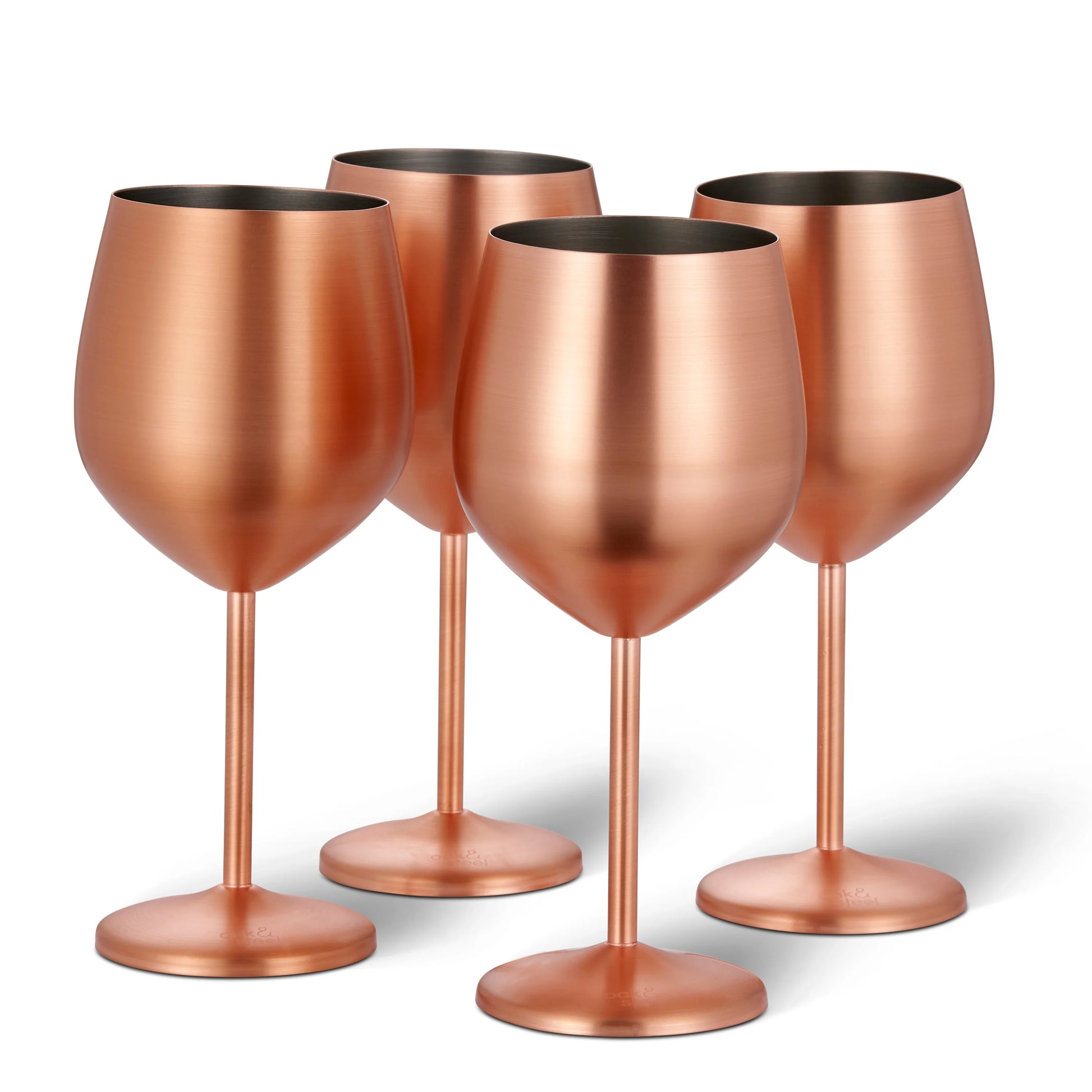 Set x 2 copas vino acero inoxidable rose gold 500ml