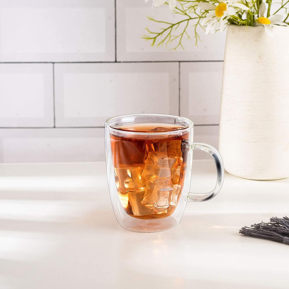 Set x 4 tazas de vidrio doble pared Verona 270 ml · para café, té, postres y más