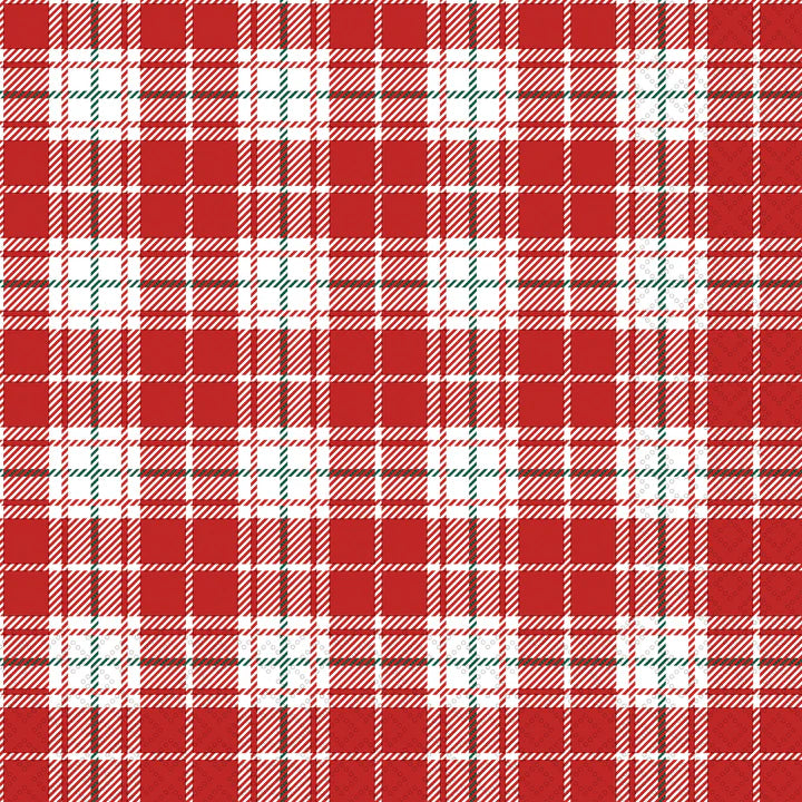 Set x 20 servilletas Chequers rojo cocktail de papel