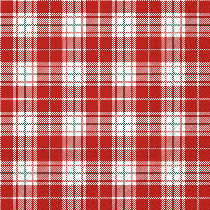 Set x 20 servilletas Chequers rojo cocktail de papel