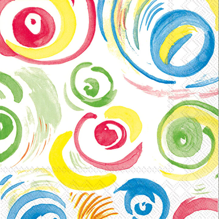 Set x 20 servilletas Happy Circle blanco cocktail de papel