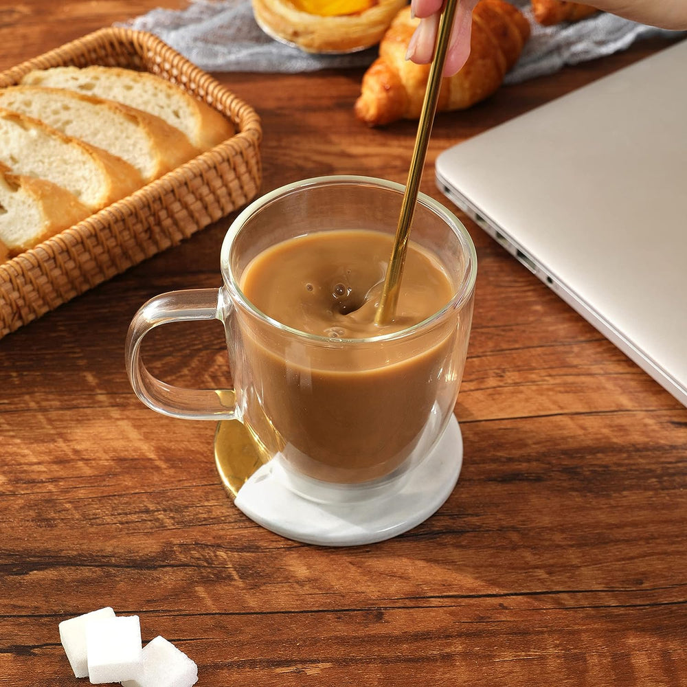 Set x 4 Tazas de Vidrio Doble Pared Verona 270ml – Para Café, Té, Postres y Más