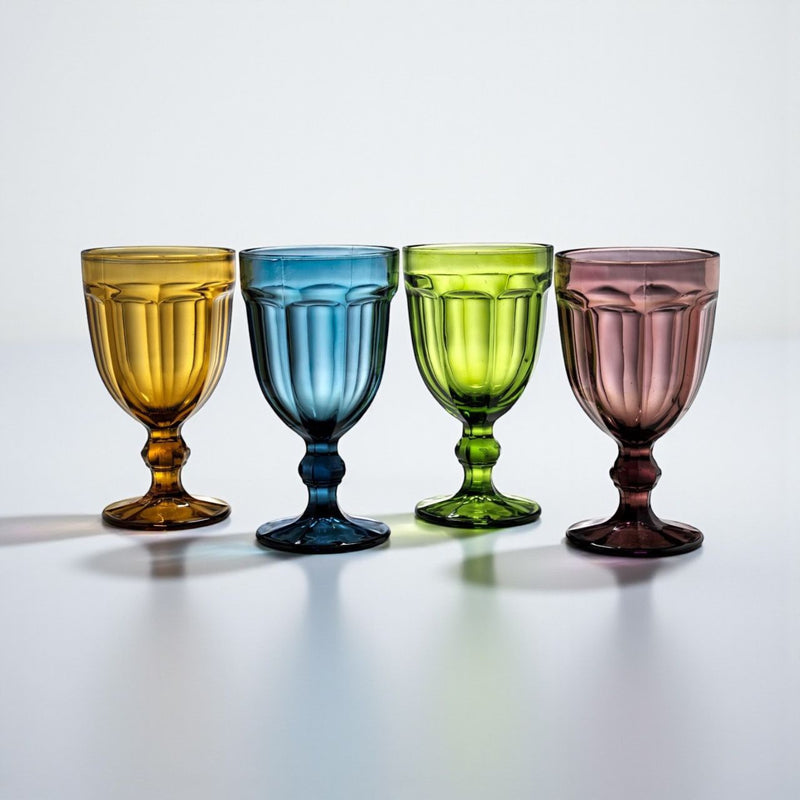 Set x 4 copas vintage Iceburg de vidrio 574 ml · vidrio sólido y colores vintage para brindar con estilo