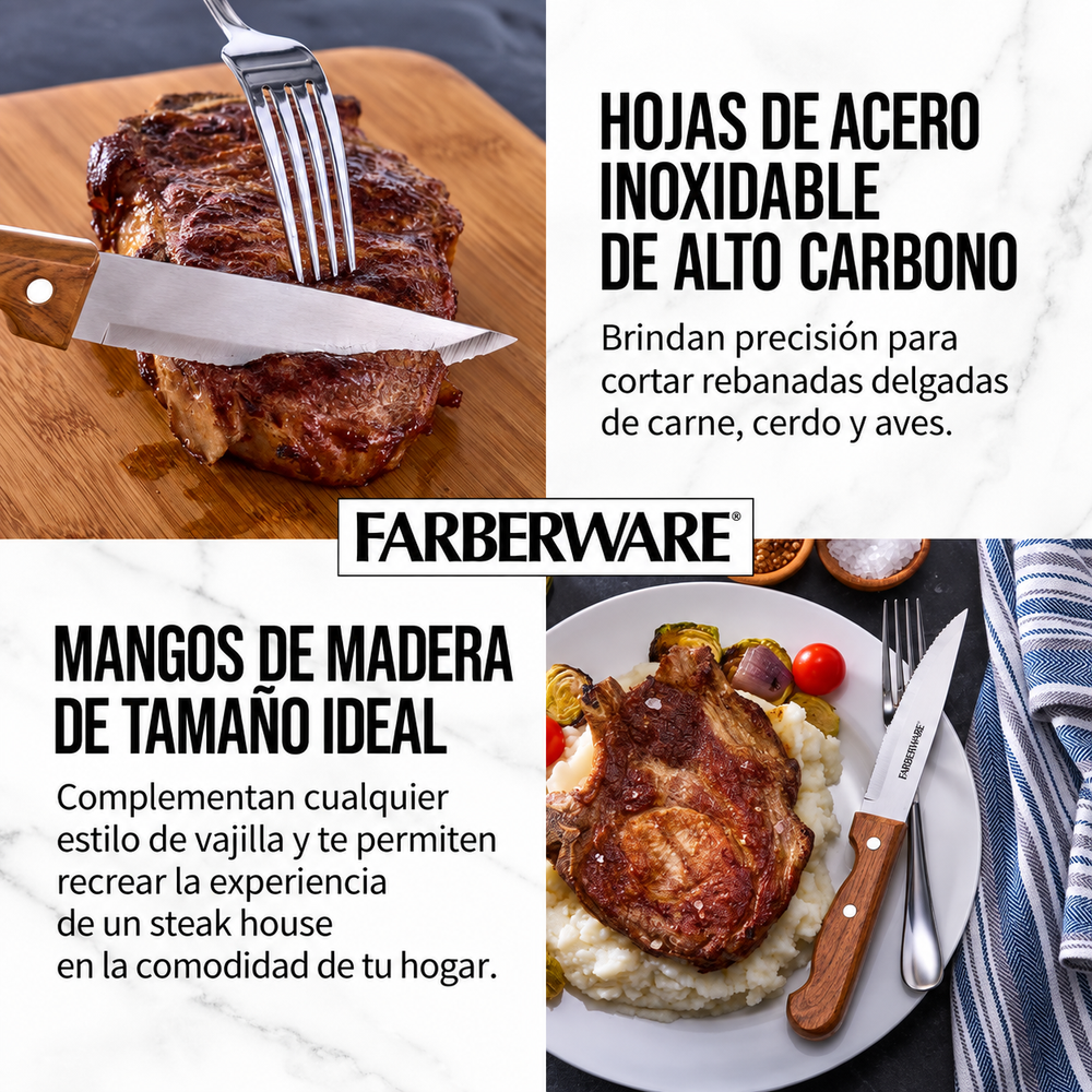 Set x 4 cuchillos carne Jumbo