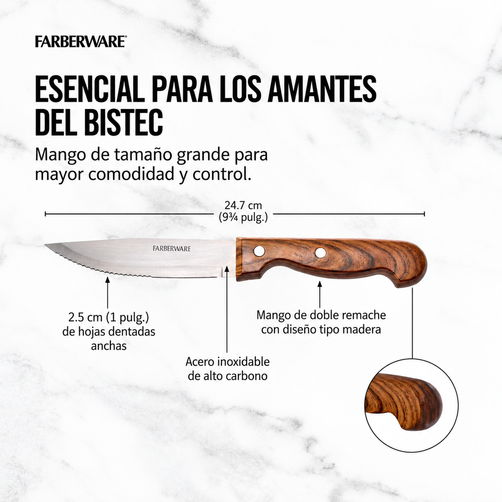 Set x 4 cuchillos carne Jumbo