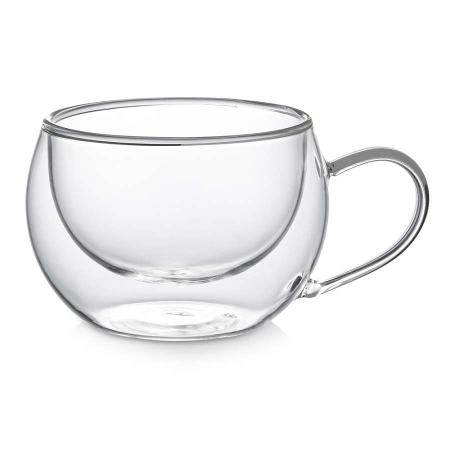 Set x 4 tazas de vidrio doble pared Verona 270 ml · para café, té, bebidas frías y postres