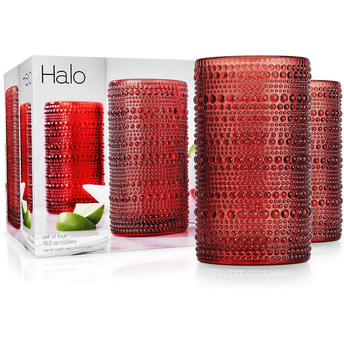 Set x 4 vasos Halo rojo 443ml