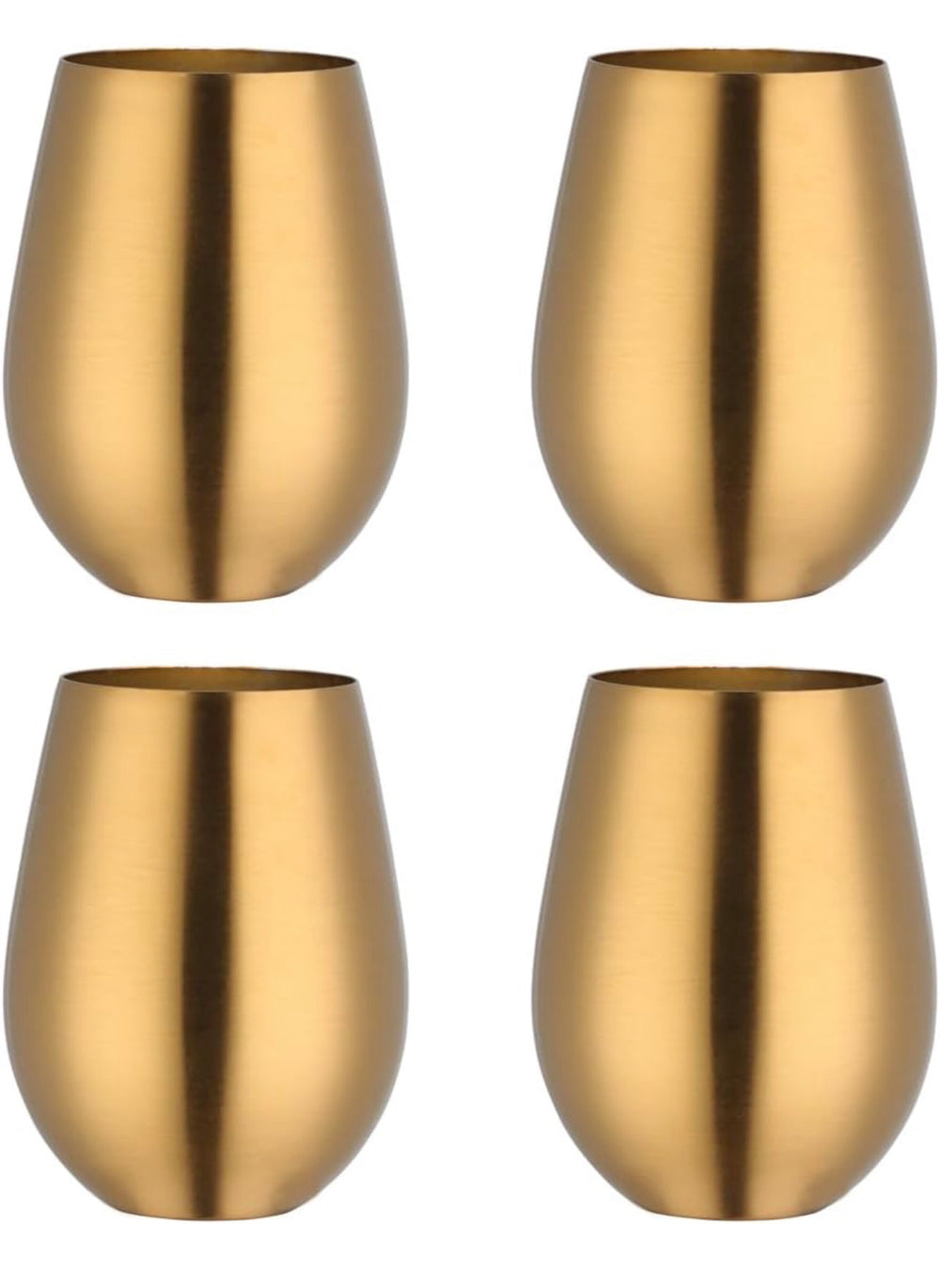 Set x 4 vasos acero inoxidable dorado mate 550ml - Irrompibles