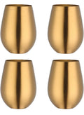 Set x 4 vasos acero inoxidable dorado mate 550ml - Irrompibles