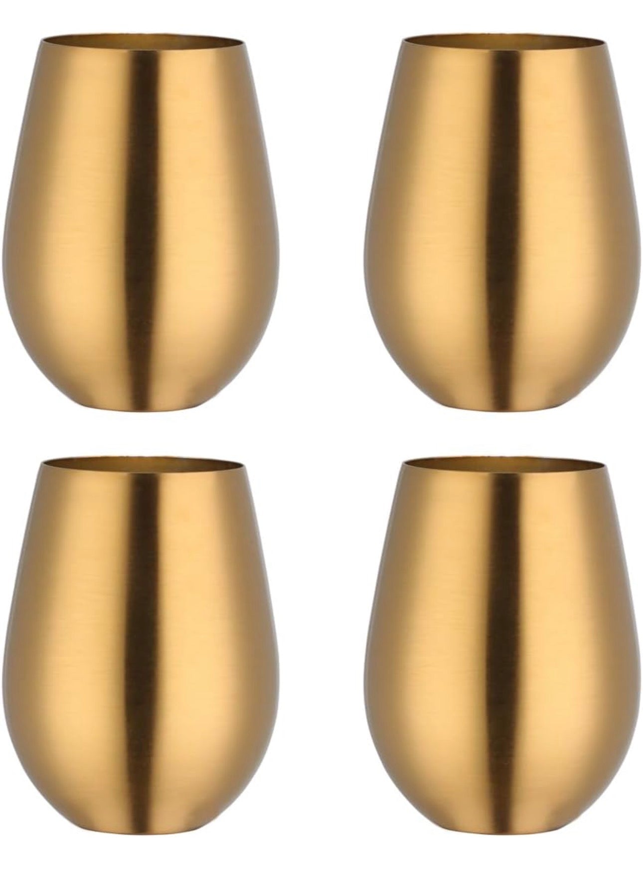 Set x 4 vasos acero inoxidable dorado mate 550ml - Irrompibles