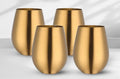 Set x 4 vasos acero inoxidable dorado mate 550ml - Irrompibles