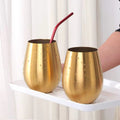 Set x 4 vasos acero inoxidable dorado mate 550ml - Irrompibles