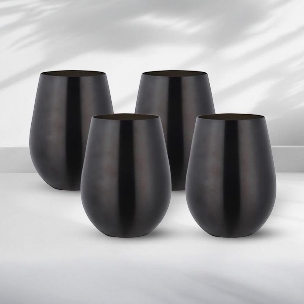 Set x 4 vasos acero inoxidable negro mate 550 ml · Irrompibles