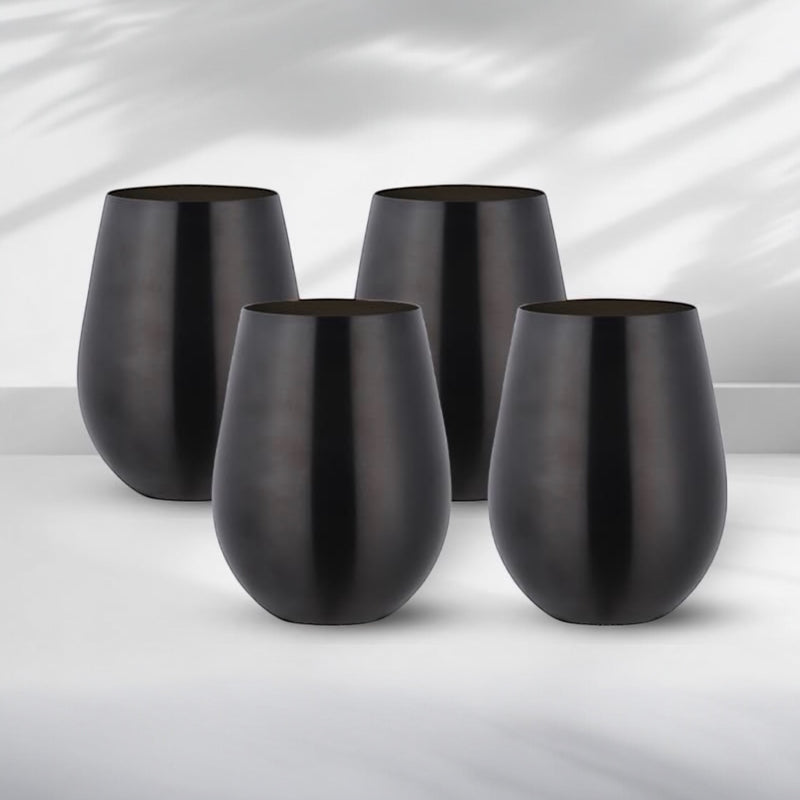 Set x 4 vasos acero inoxidable negro mate 550 ml · Irrompibles