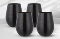 Set x 4 vasos acero inoxidable negro mate 550ml - Irrompibles