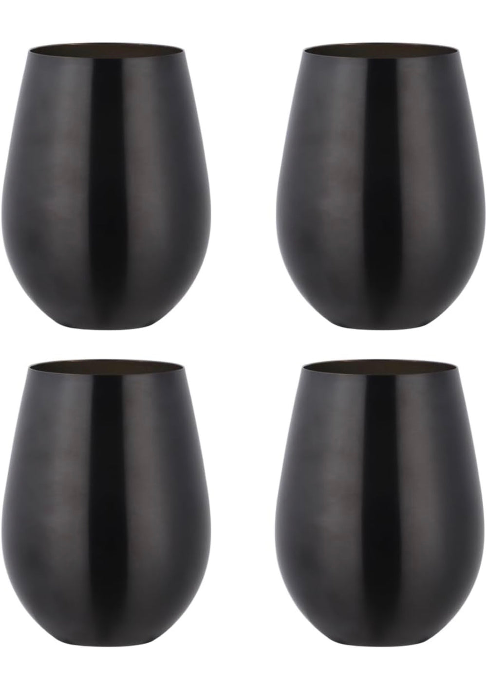 Set x 4 vasos acero inoxidable negro mate 550ml - Irrompibles