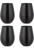 Set x 4 vasos acero inoxidable negro mate 550ml - Irrompibles