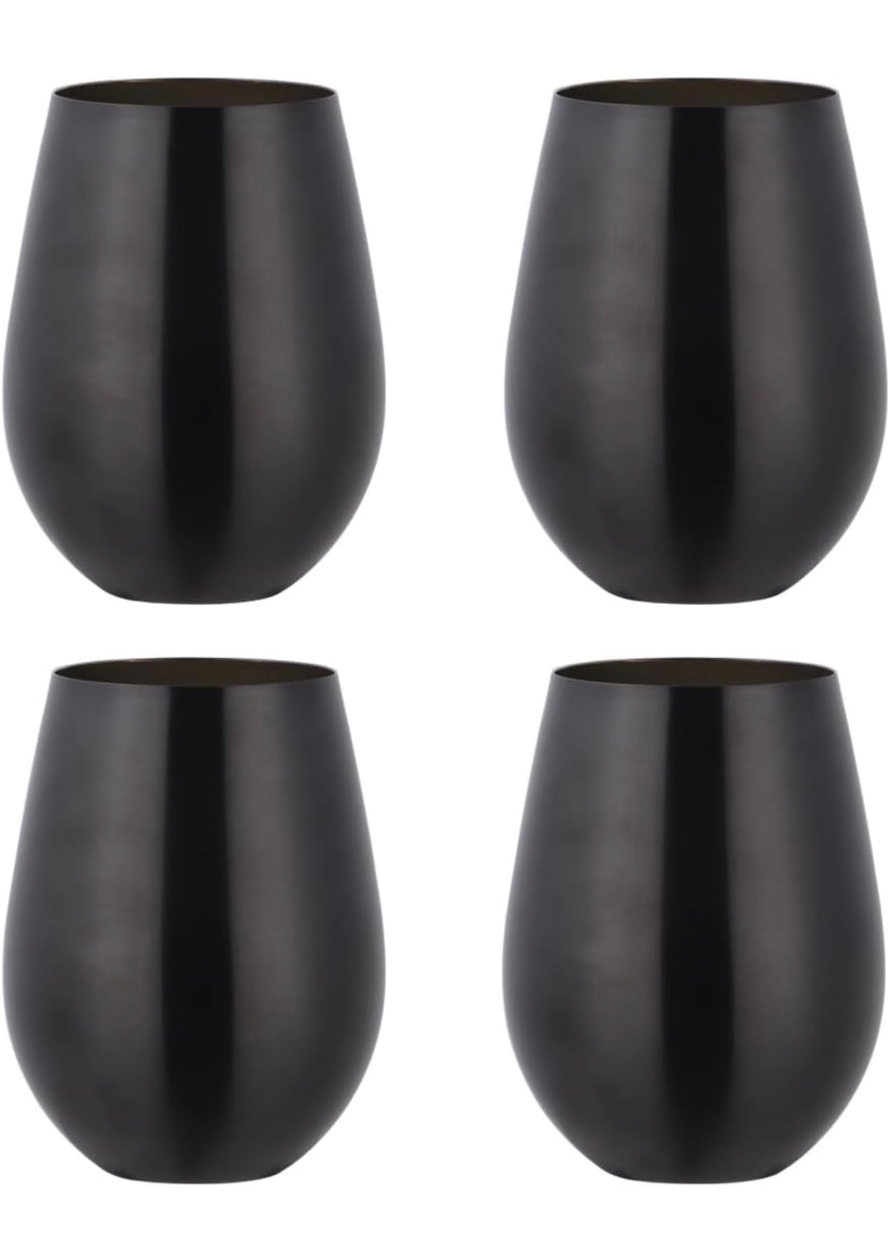 Set x 4 vasos acero inoxidable negro mate 550ml - Irrompibles