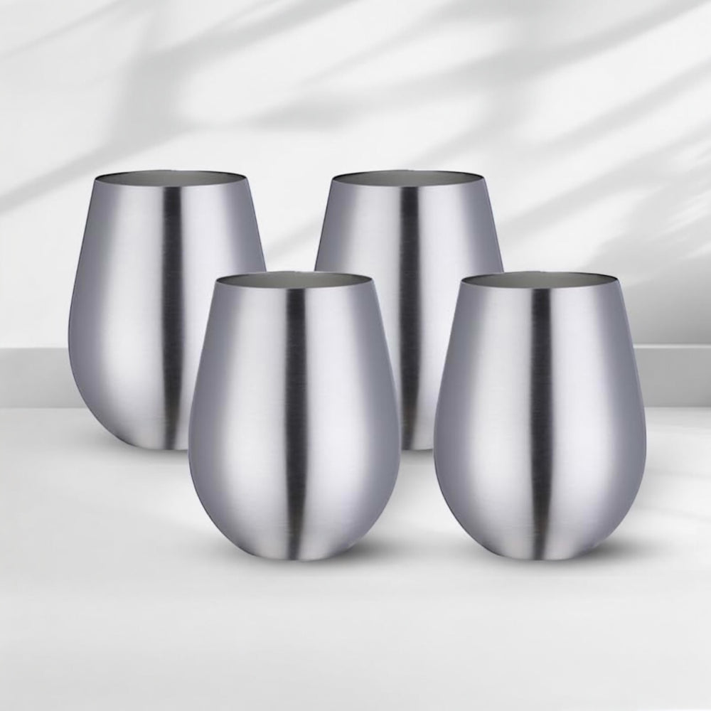 Set x 4 vasos acero inoxidable plateado mate 550 ml · Irrompibles