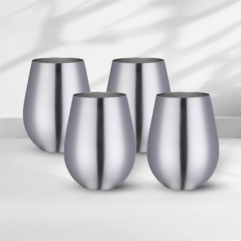 Set x 4 vasos acero inoxidable plateado mate 550 ml · Irrompibles