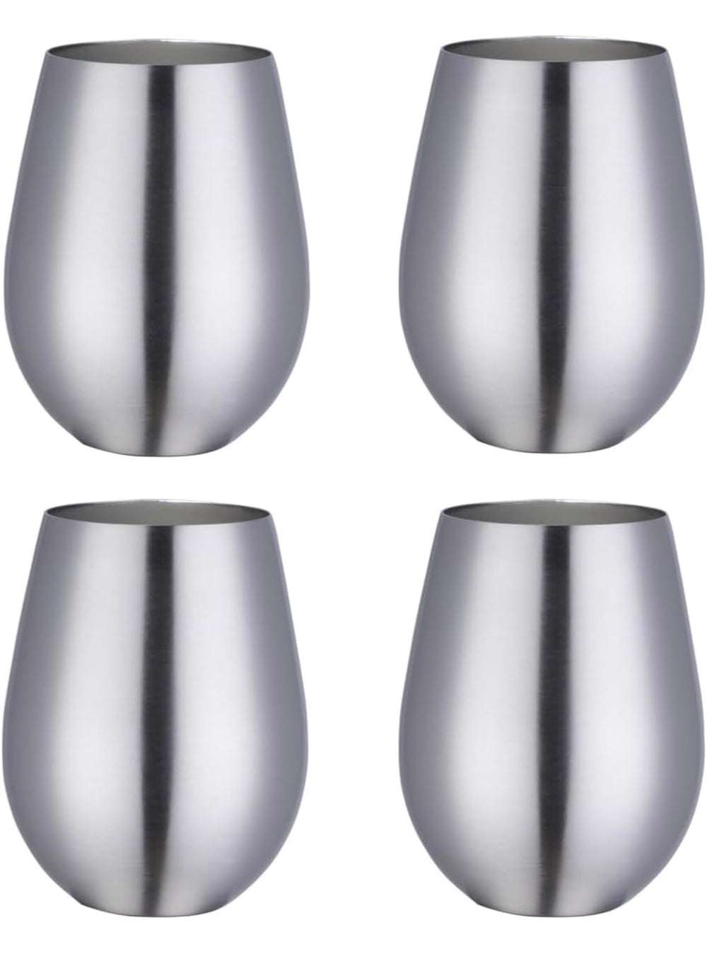 Set x 4 vasos acero inoxidable plateado mate 550ml - Irrompibles