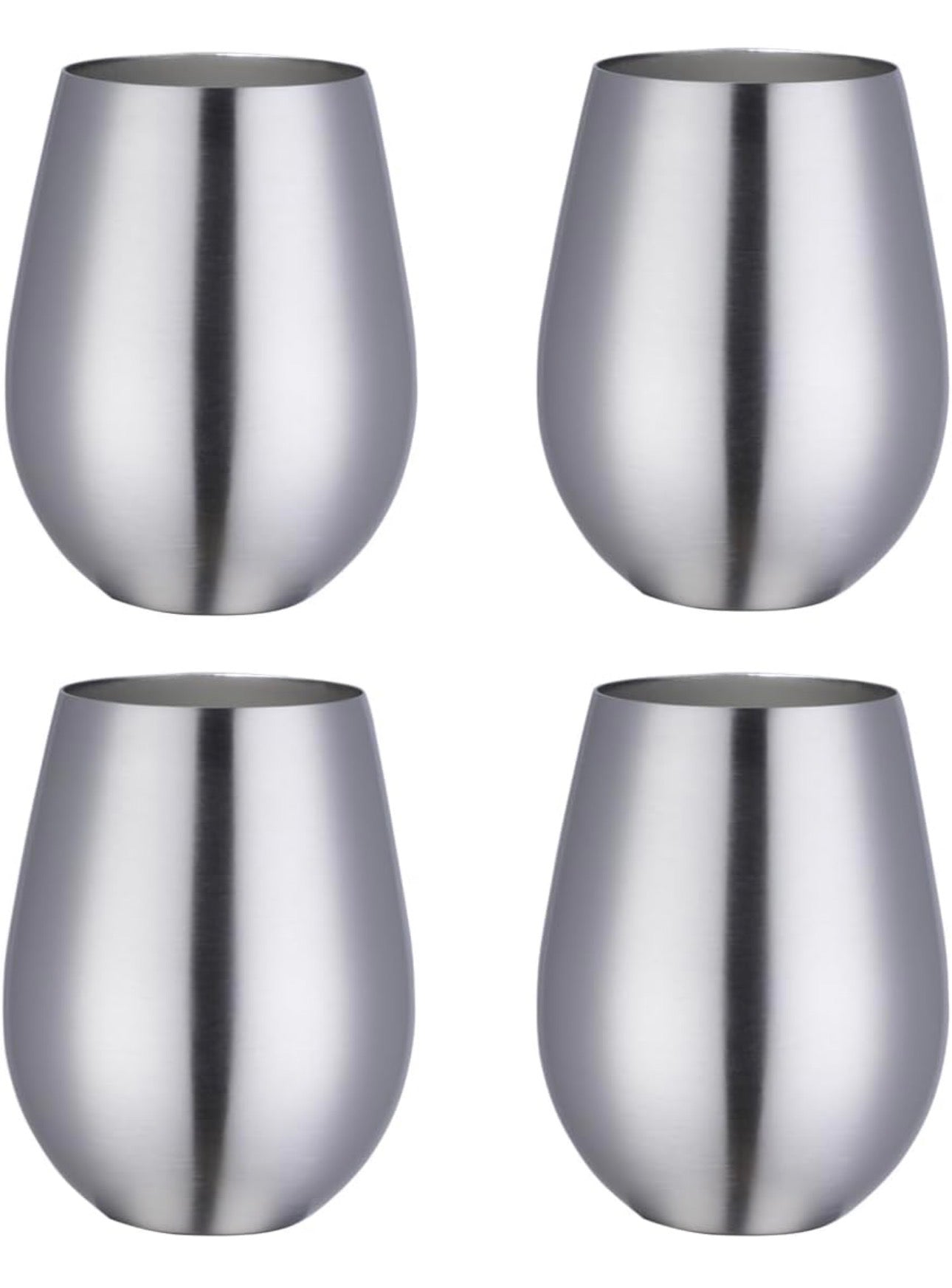 Set x 4 vasos acero inoxidable plateado mate 550ml - Irrompibles