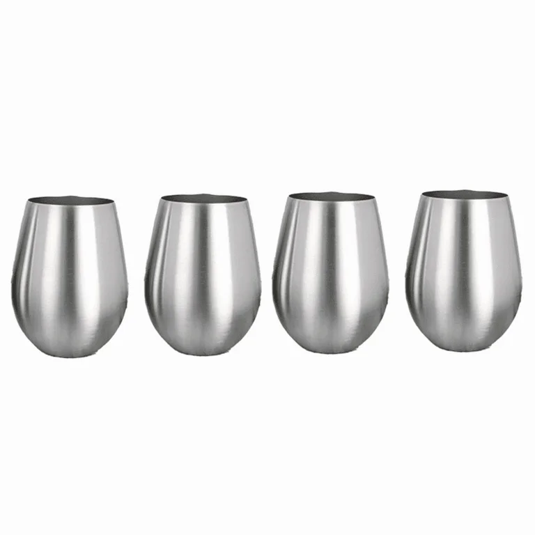 Set x 4 vasos acero inoxidable plateado mate 550ml - Irrompibles