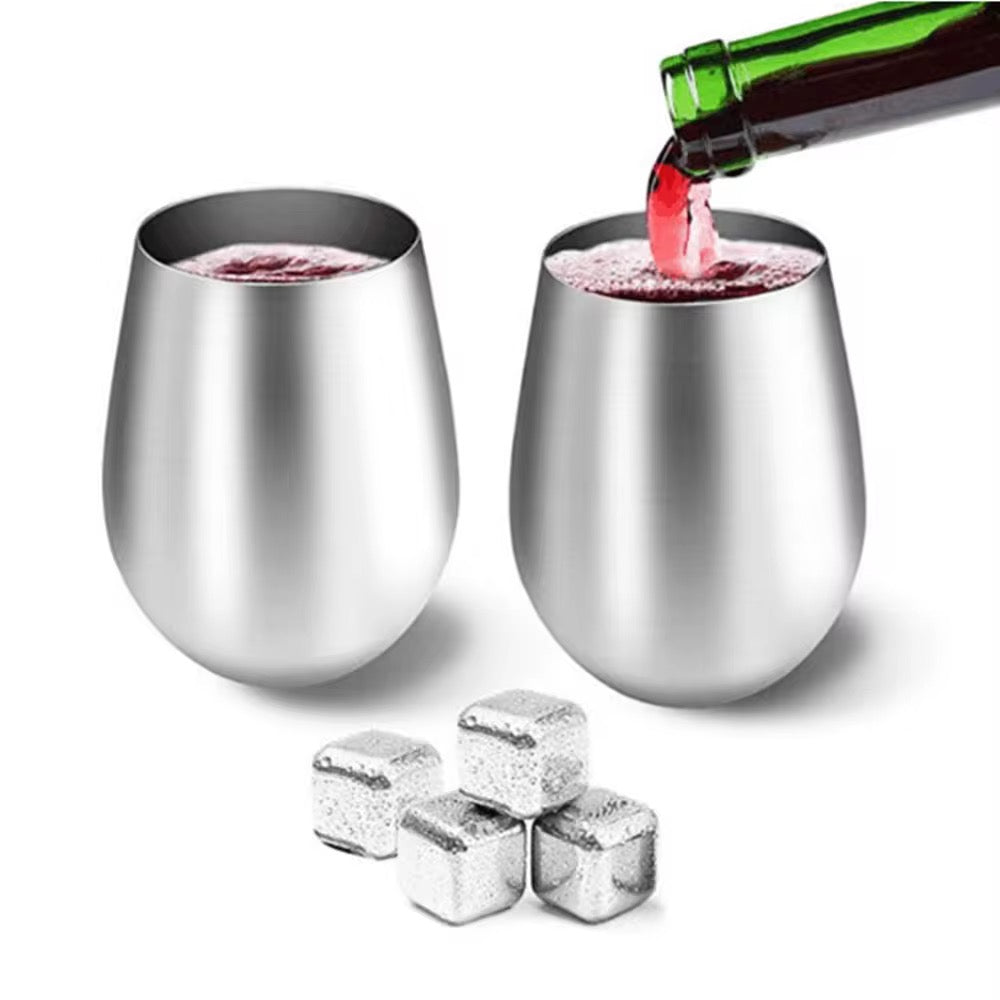 Set x 4 vasos acero inoxidable plateado mate 550ml - Irrompibles