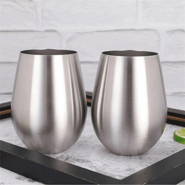 Set x 4 vasos acero inoxidable plateado mate 550ml - Irrompibles